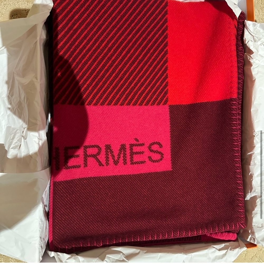 Hermès Pink Red H Riviera Blanket
